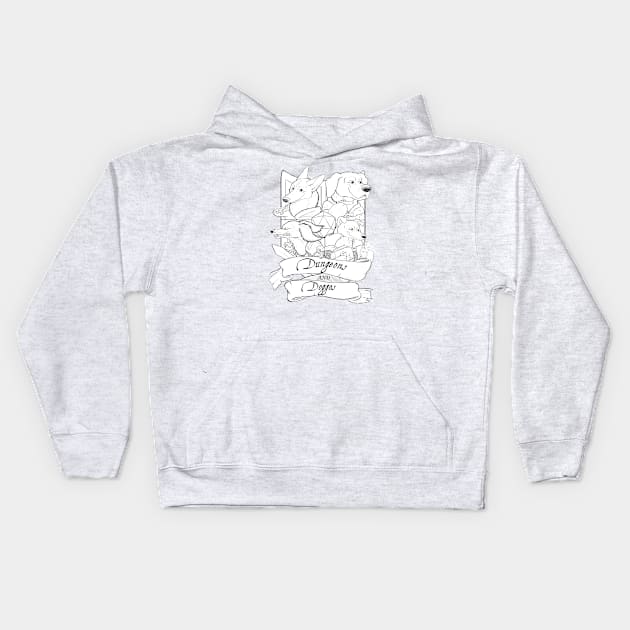 Dungeons and Doggos Emblem Kids Hoodie by DnDoggos